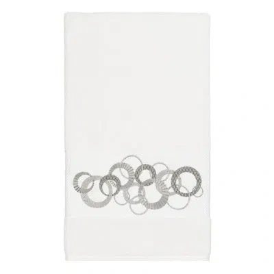 Linum Home Textiles Annabelle Embellished Turkish Cotton Bath Towel In White