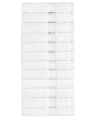 Linum Home Textiles Anovia 12pc Washcloth Set In White