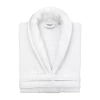 Linum Home Textiles Anovia Bathrobe Unisex Adult Velour Long Sleeve Long Length Robe In White