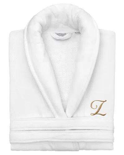 Linum Home Textiles Anovia Personalized Velour Bathrobe In White