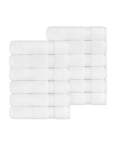 Linum Home Textiles Anovia Turkish Cotton 12-piece Hand Towel Set In White