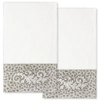 Linum Home Textiles April 2 Piece Turkish Cotton Bath Towel Set In White