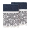 Linum Home Textiles Arian 2-pc. Embellished Washcloth In Blue