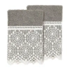 Linum Home Textiles Arian 2-pc. Embellished Washcloth In Gray