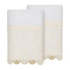 Linum Home Textiles Arian 2-pc. Embellished Washcloth In White