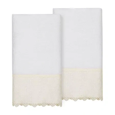 Linum Home Textiles Arian Embellished 2-pc. Embellished Bath Towel In White