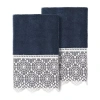 Linum Home Textiles Arian Embellished 2-pc. Embellished Hand Towel In Blue