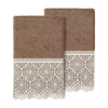 Linum Home Textiles Arian Embellished 2-pc. Embellished Hand Towel In Brown
