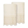 Linum Home Textiles Arian Embellished 2-pc. Embellished Hand Towel In Neutral