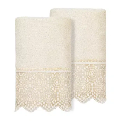 Linum Home Textiles Arian Embellished 2-pc. Embellished Hand Towel In Neutral