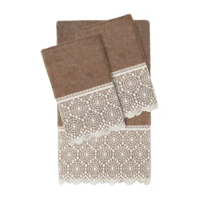 Linum Home Textiles Arian Embellished 3-pc. Bath Towel Set In Brown