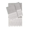 Linum Home Textiles Arian Embellished 3-pc. Bath Towel Set In Gray