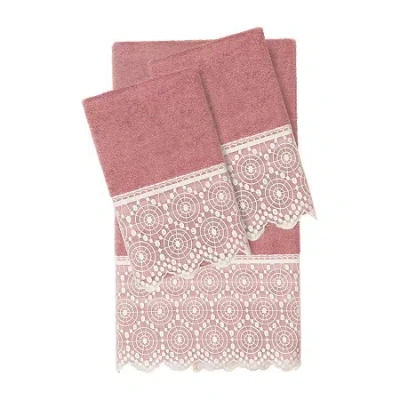 Linum Home Textiles Arian Embellished 3-pc. Bath Towel Set In Pink