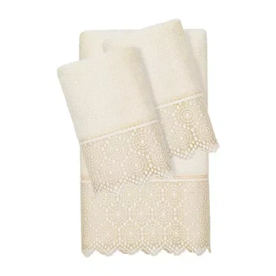 Linum Home Textiles Arian Embellished 3-pc. Bath Towel Set In Neutral