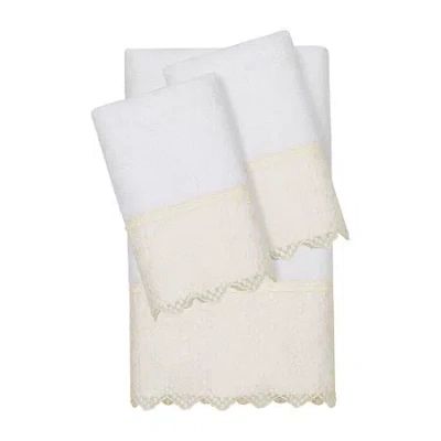 Linum Home Textiles Arian Embellished 3-pc. Bath Towel Set In White