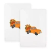 Linum Home Textiles Autumn Truck Embroidered 2-pc. Hand Towel In White