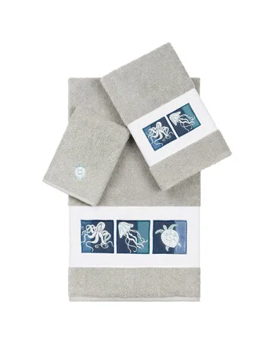 Linum Home Textiles Ava Turkish Cotton 3pc Embellished Towel Set