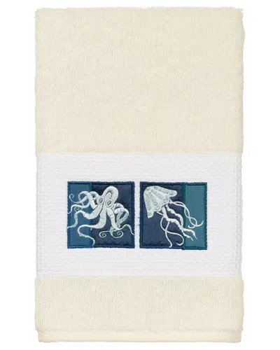 Linum Home Textiles Ava Turkish Cotton Embellished Hand Towel In Animal Print