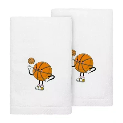 Linum Home Textiles Basketball Player 2-pc. Embellished Hand Towel In Sand