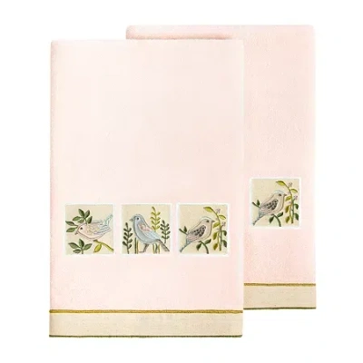 Linum Home Textiles Belinda 2-pc. Embellished Animal Bath Towel In Pink