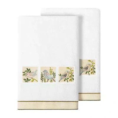 Linum Home Textiles Belinda 2-pc. Embellished Animal Bath Towel In White
