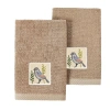Linum Home Textiles Belinda 2-pc. Embellished Fingertip Towel In Brown