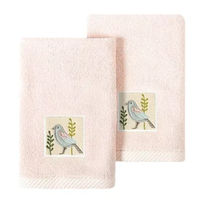Linum Home Textiles Belinda 2-pc. Embellished Fingertip Towel In Pink
