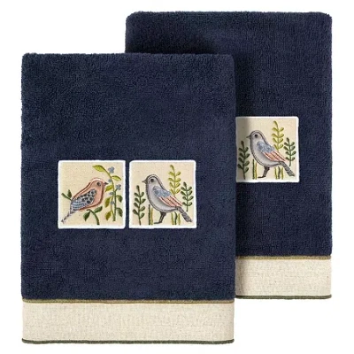 Linum Home Textiles Belinda 2-pc. Embellished Hand Towel In Blue