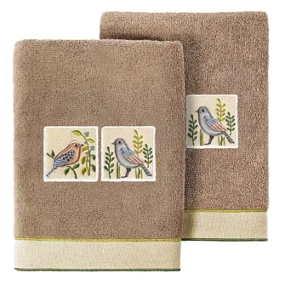 Linum Home Textiles Belinda 2-pc. Embellished Hand Towel In Brown