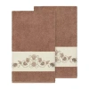 Linum Home Textiles Bella 2-pc. Embellished Bath Towel In Brown