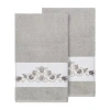 Linum Home Textiles Bella 2-pc. Embellished Bath Towel In Gray