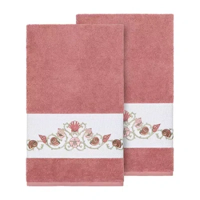Linum Home Textiles Bella 2-pc. Embellished Bath Towel In Pink