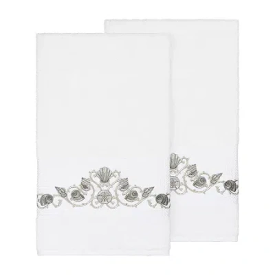 Linum Home Textiles Bella 2-pc. Embellished Bath Towel In White
