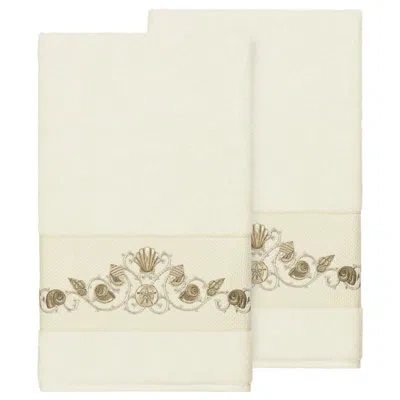 Linum Home Textiles Bella 2 Piece Turkish Cotton Bath Towel Set In Cream