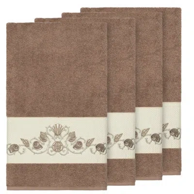Linum Home Textiles Bella 4 Piece Turkish Cotton Bath Towel Set In Latte