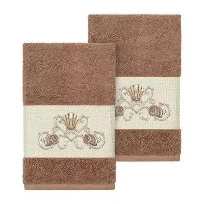 Linum Home Textiles Bella Embellished 2-pc. Embellished Hand Towel In Brown