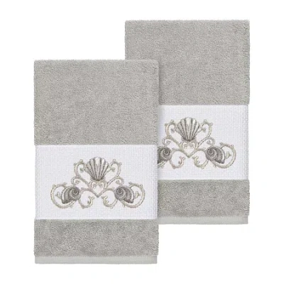 Linum Home Textiles Bella Embellished 2-pc. Embellished Hand Towel In Gray