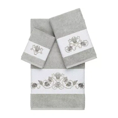 Linum Home Textiles Bella Embellished 3-pc. Bath Towel Set In Gray