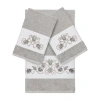 Linum Home Textiles Bella Embellished 3-pc. Bath Towel Set In Gray