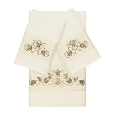 Linum Home Textiles Bella Embellished 3-pc. Bath Towel Set In White