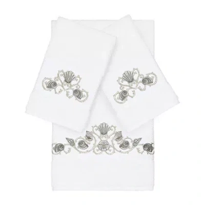 Linum Home Textiles Bella Embellished 3-pc. Bath Towel Set In White