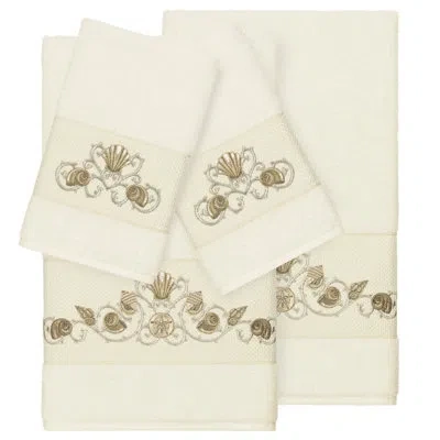 Linum Home Textiles Bella Embellished Towel Set In Cream