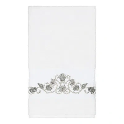 Linum Home Textiles Bella Embellished Turkish Cotton Bath Towel In White