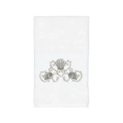 Linum Home Textiles Bella Embellished Turkish Cotton Hand Towel In White