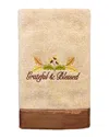 Linum Home Textiles Blessed Embroidered Turkish Cotton Hand Towel In Sand