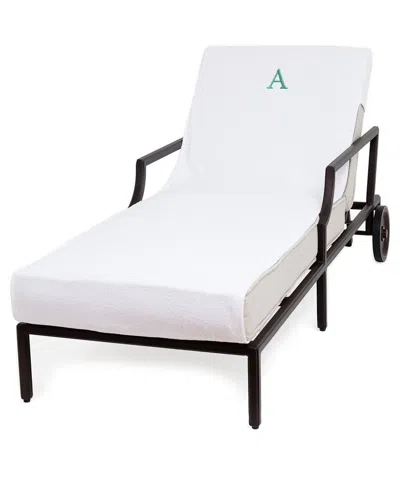 Linum Home Textiles Bookman Chaise Lounge Cover (monogram A-z) In White