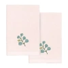 Linum Home Textiles Botanica 2-pc. Embellished Fingertip Towel In Pink