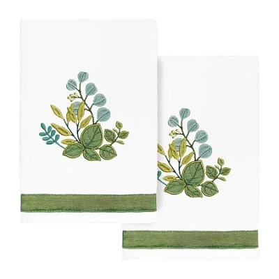 Linum Home Textiles Botanica 2-pc. Embellished Hand Towel In White