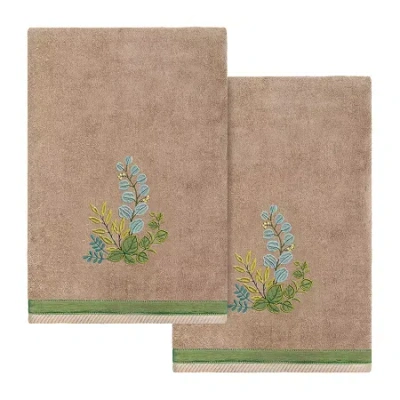 Linum Home Textiles Botanica Embellished 2-pc. Bath Towel Set In Brown