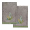 Linum Home Textiles Botanica Embellished 2-pc. Bath Towel Set In Gray